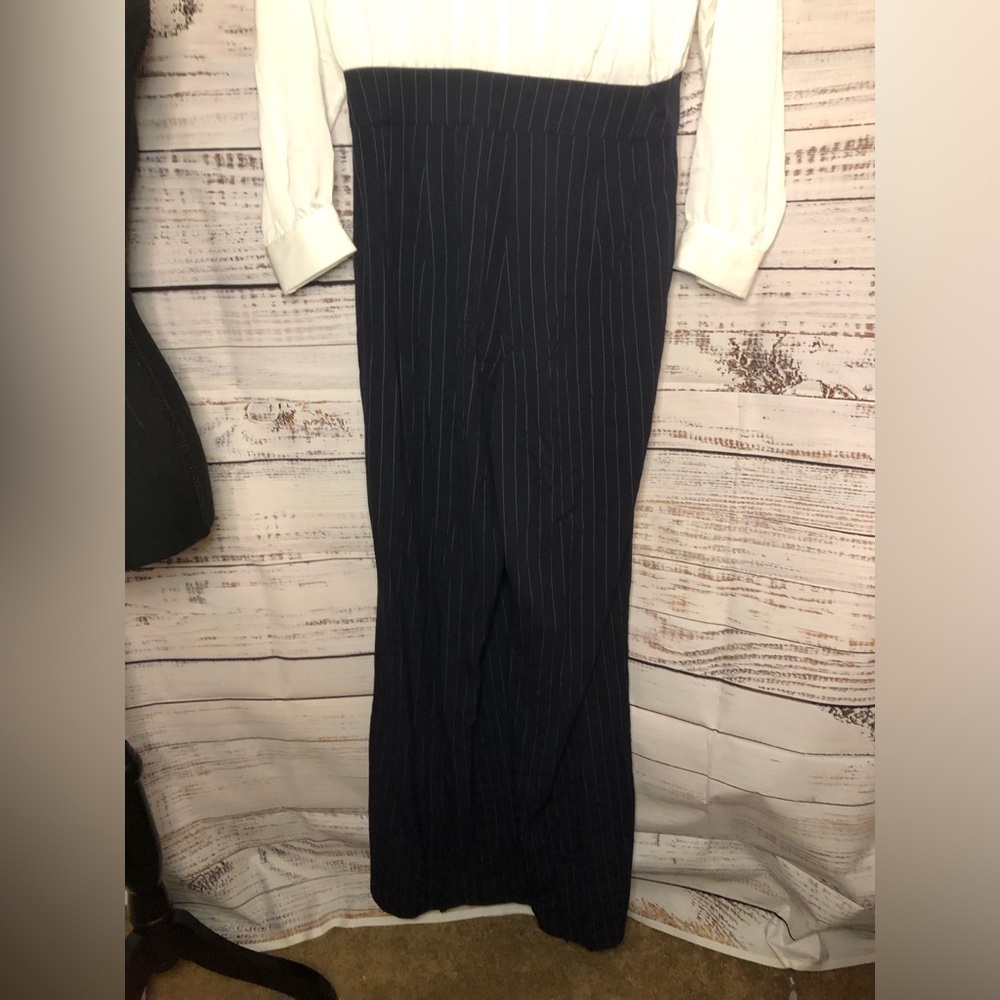 Blue and White Pinstripe Jumpsuit - Picture 10 of 16